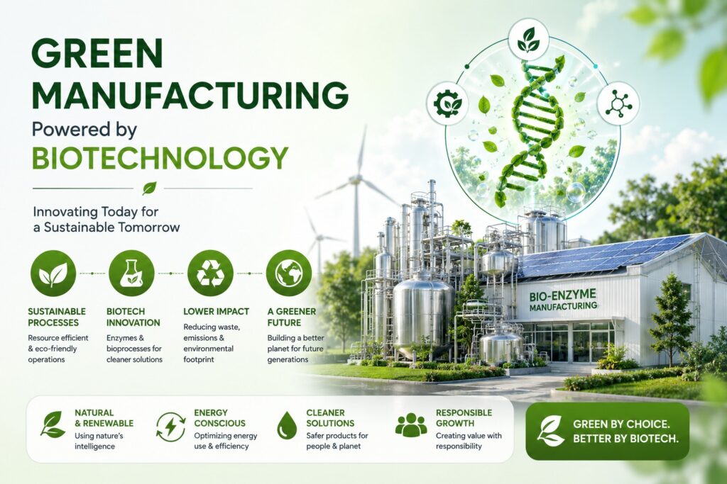 Sustainable biotechnology for eco-friendly manufacturing